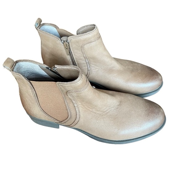 Obeo brown ankle boots unlike side zipper size 8.5 narrow burnished toe - Picture 3 of 16